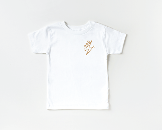 Rad Lightning Bolt Tee: White / Tan