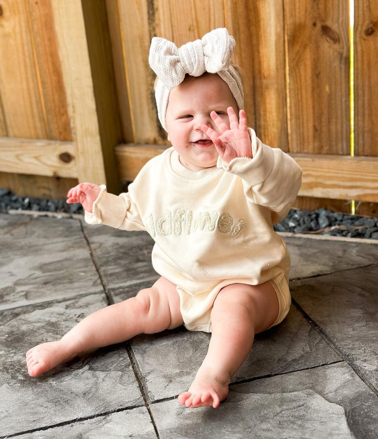 Luna + Luca Knit Bow Headband - Off-White