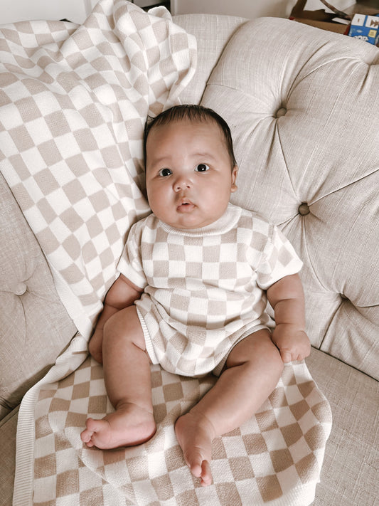 Luna + Luca Checkered Romper