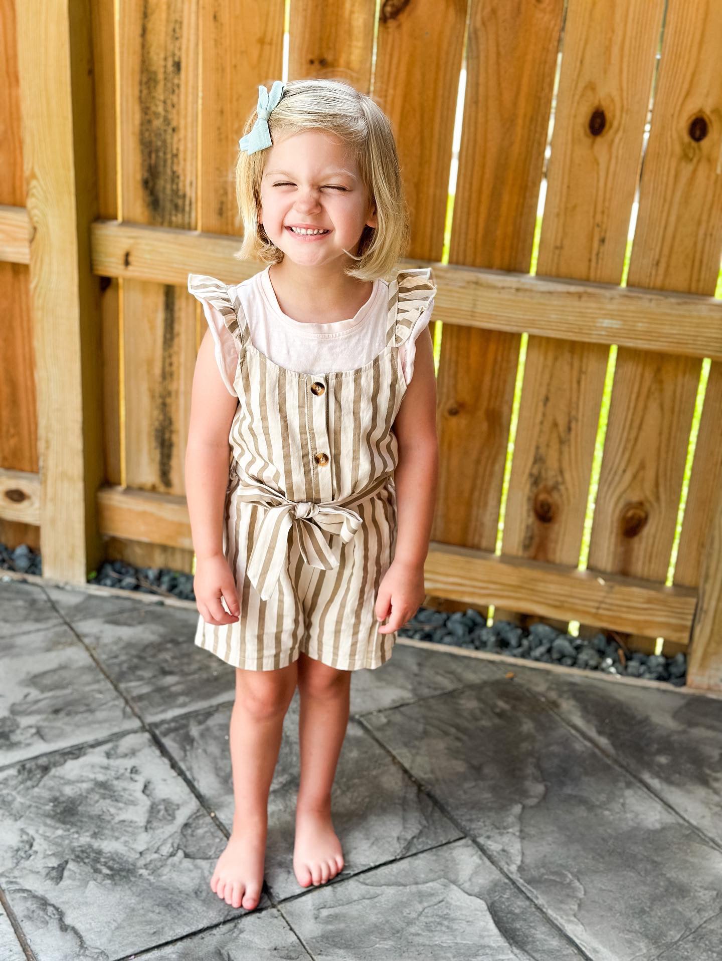 Brown Stripe Romper