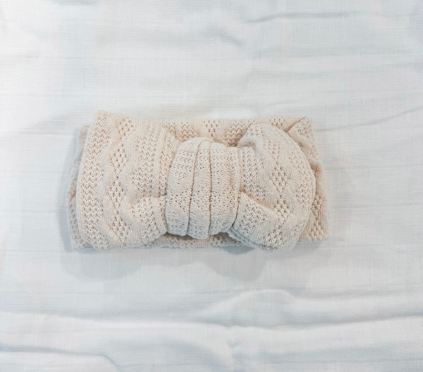 Luna + Luca Knit Bow Headband - Off-White