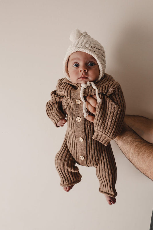 Collared Chunky Rib Lounge Suit - Acorn