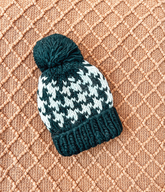 Houndstooth Knit Beanie