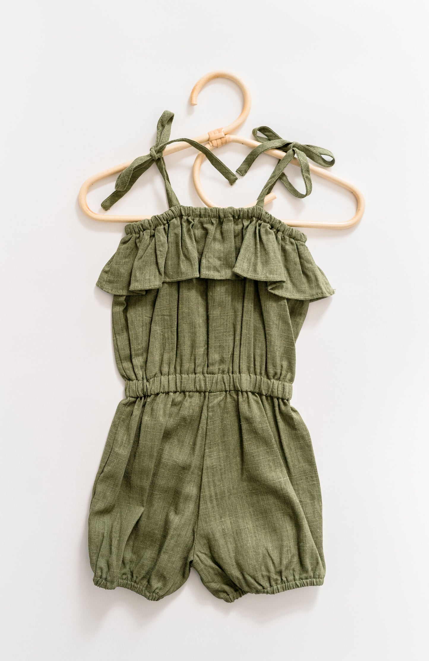 Olive Ruffle Romper (FINAL SALE)