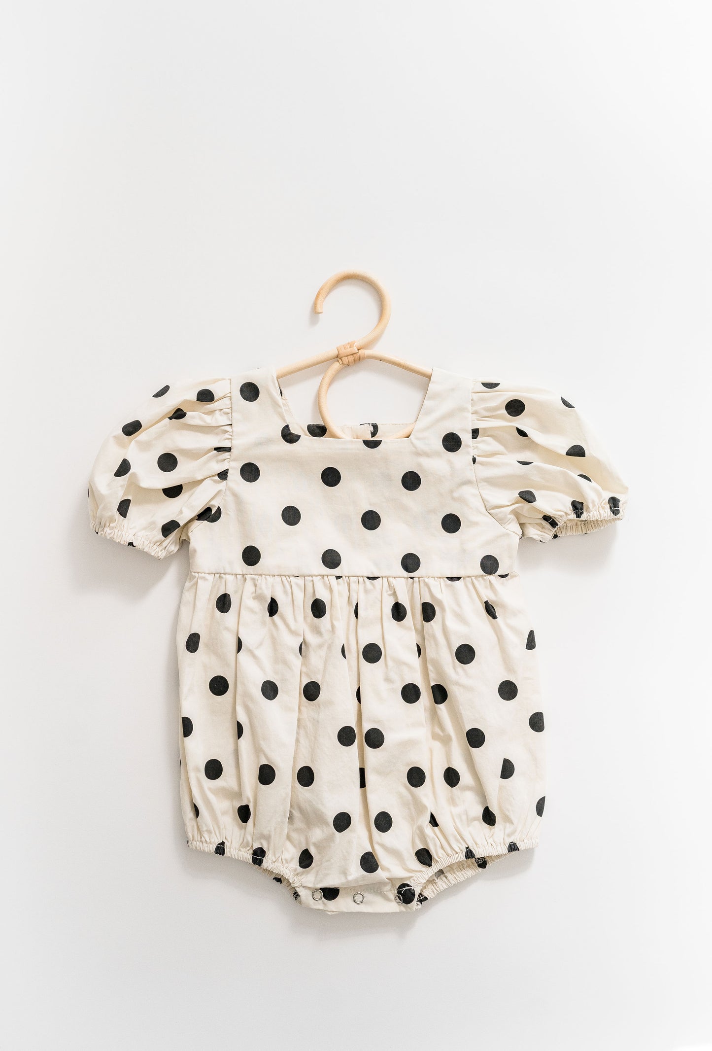 Polka Dot Puffy Sleeve Romper