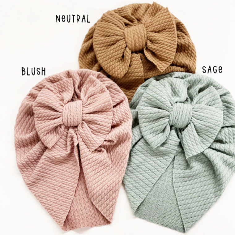 Thick Quilted Baby Bow Turbans
