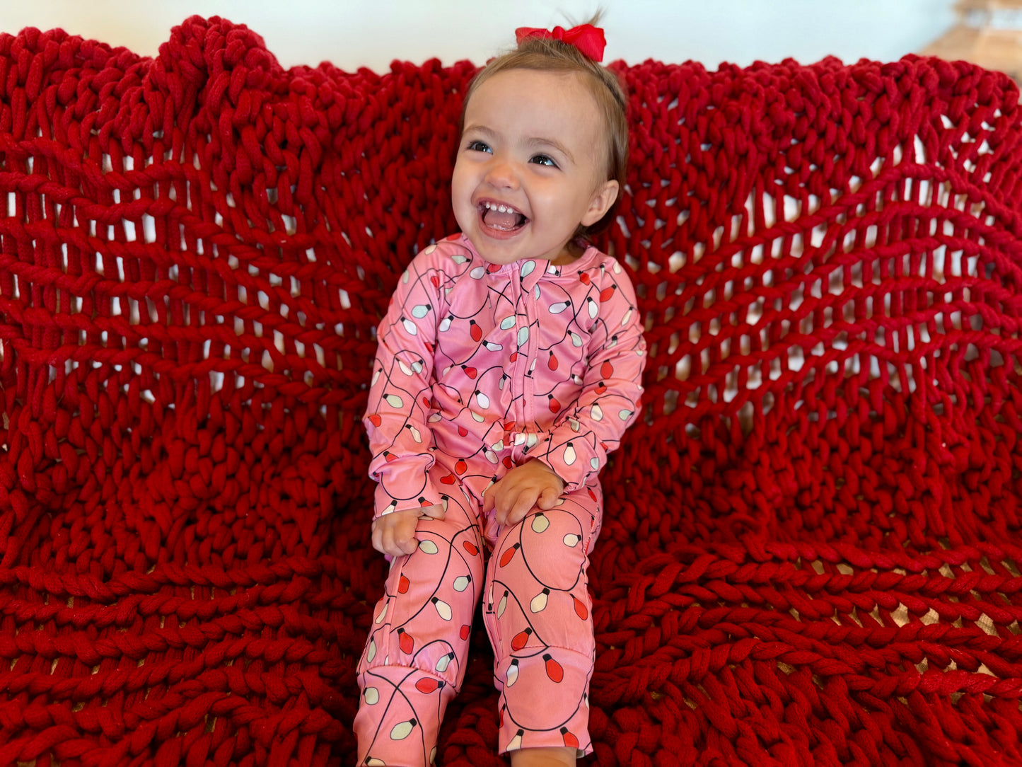 Pink Christmas Light Zip Sleeper