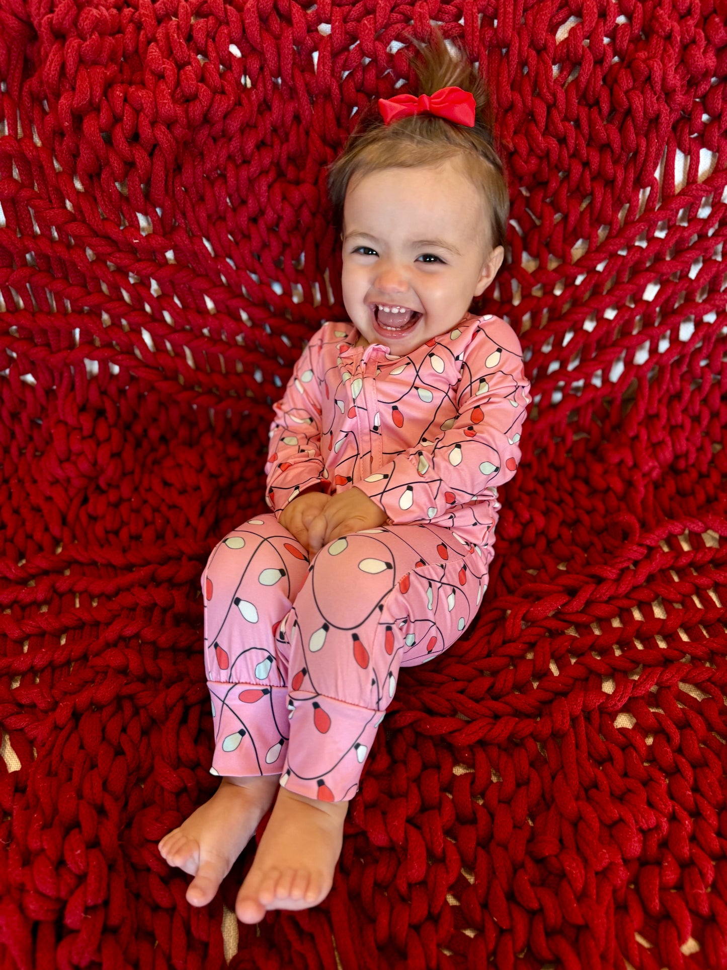 Pink Christmas Light Zip Sleeper