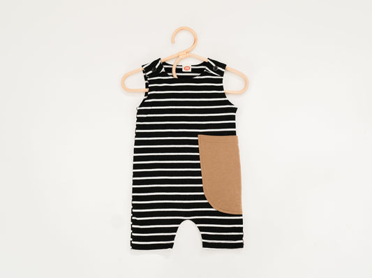 Ribbed Jumpsuit With Brown Pocket (FINAL SALE)